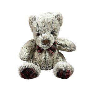 Teddy Bear Plaid Bow Tie Feet Plush Stuffed Animal Sits Homerbest Toy Frosted?